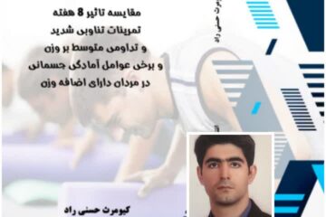 کتاب ” مقایسه تاثیر ۸ هفته تمرینات تناوبی و تداومی متوسط بر وزن و برخی عوامل آمادگی جسمانی در مردان دارای اضافه وزن ” اثر کیومرث حسنی راد منتشر شد