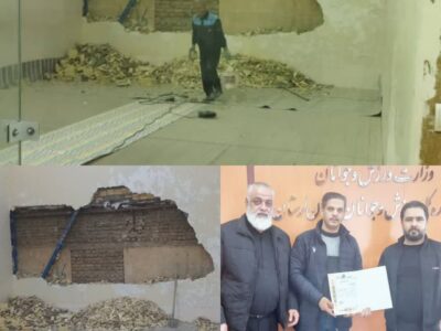 استارت ترمیم دیواره های خانه اسکواش خرم آباد به همت اداره کل ورزش و جوانان وفدراسیون اسکواش